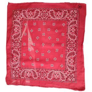 Vintage Red & White Bandana Handkerchief 100% Cotton Made In U.S.A. Paisley USA